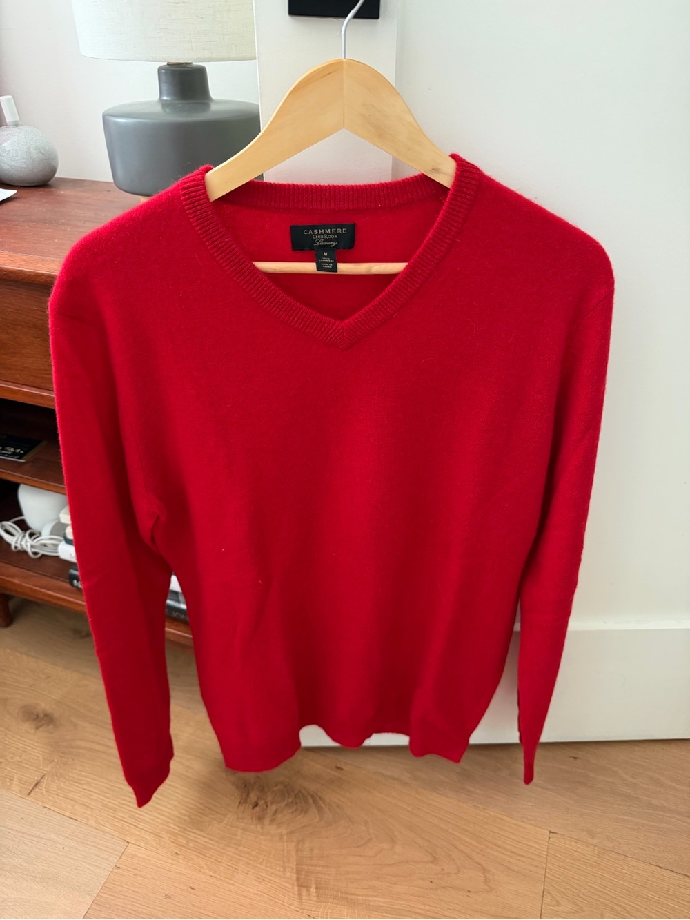 Club Room Red V-Neck Cashmere Sweater